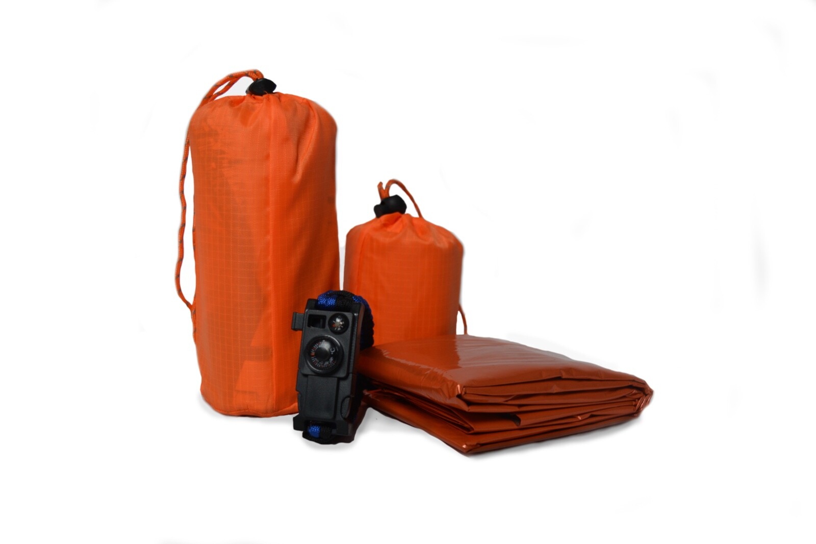 4 Piece Survival Kit with Tent, Poncho, Sleeping Bag, and 9-Tool Bracelet