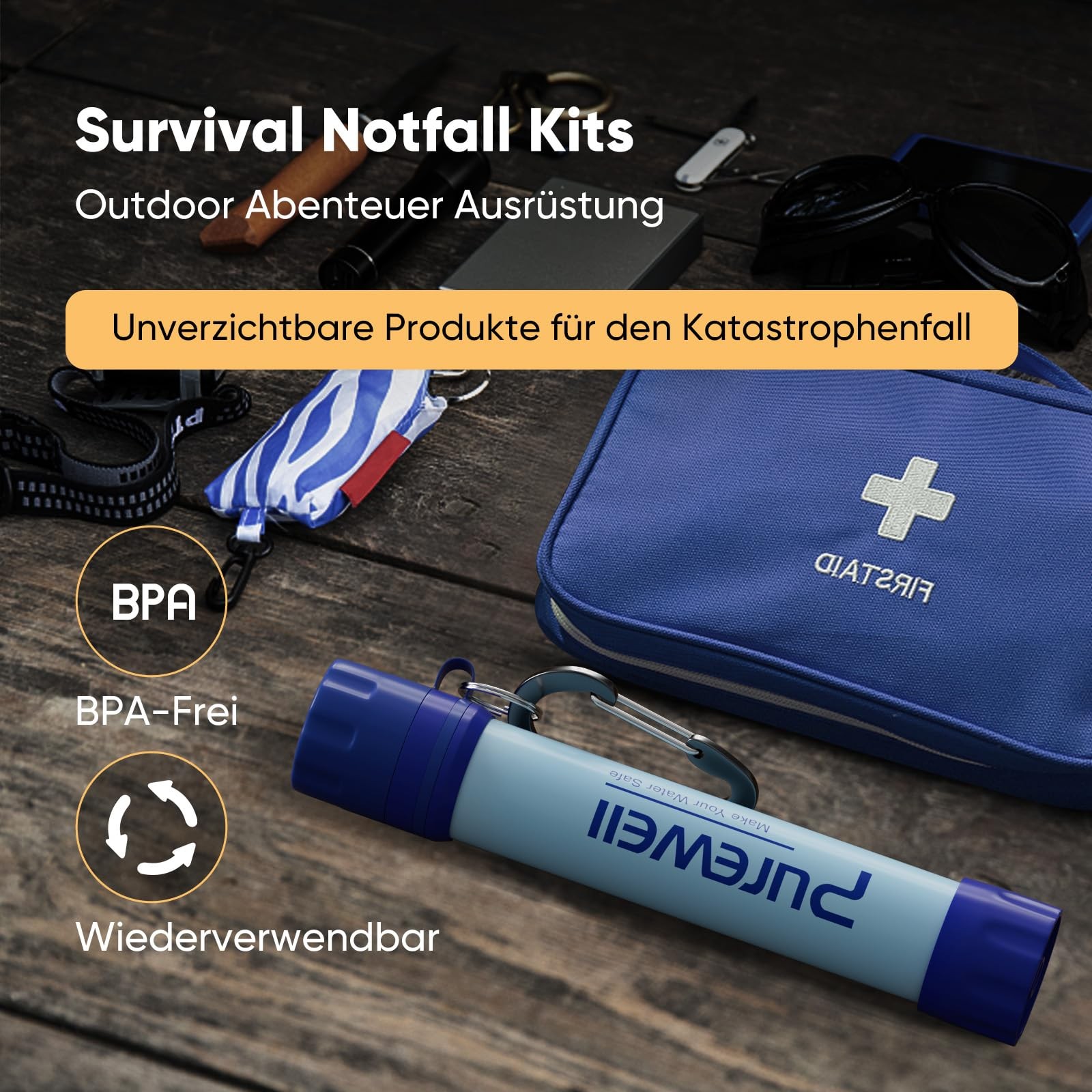 Outdoor Water Filter – 0.01μm Ultra Fine Filter Removes 99.99% Bacteria & Sch…