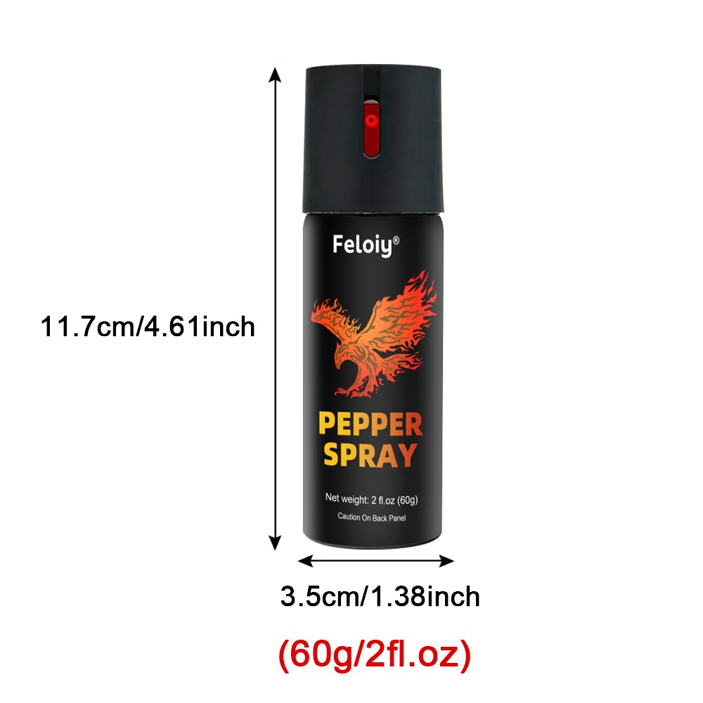 keychain pepper spray self defense 0.68oz flip top BLACK