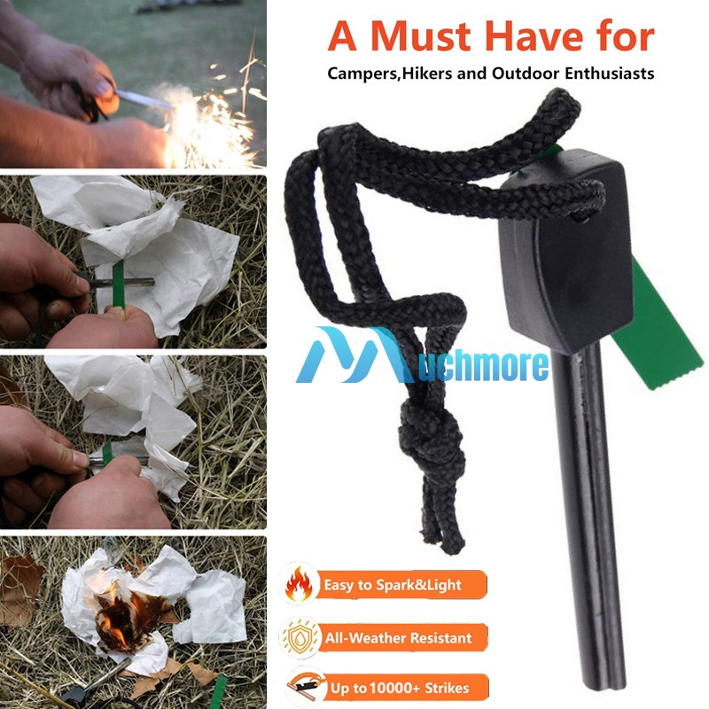 Portable Outdoor Flint Steel Magnesium Striker Ferro Rod Survival Fire Starter