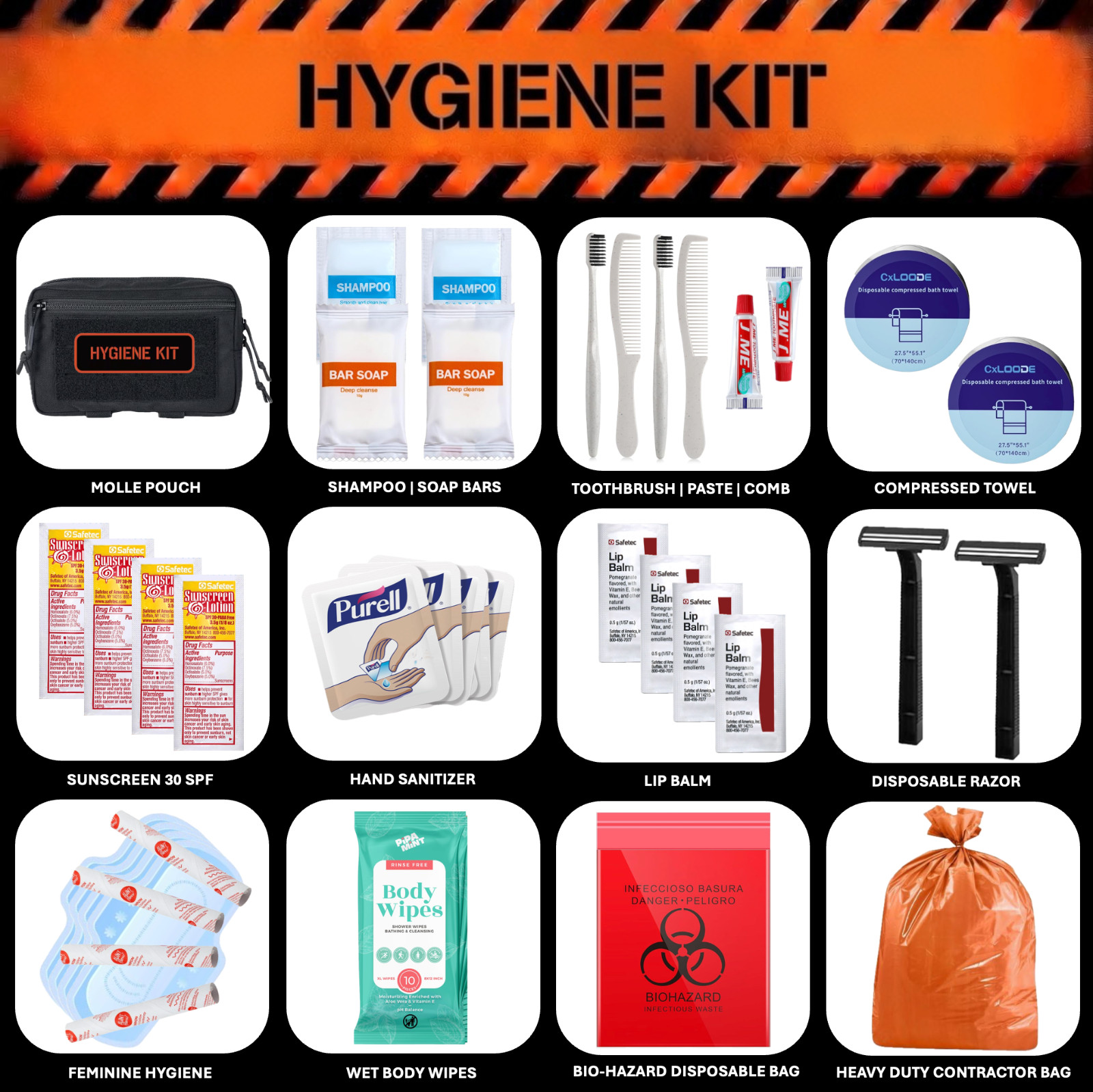 72+ Hour Emergency Survival Kit / Bug Out Bag / Tactical Backpack / First Aid
