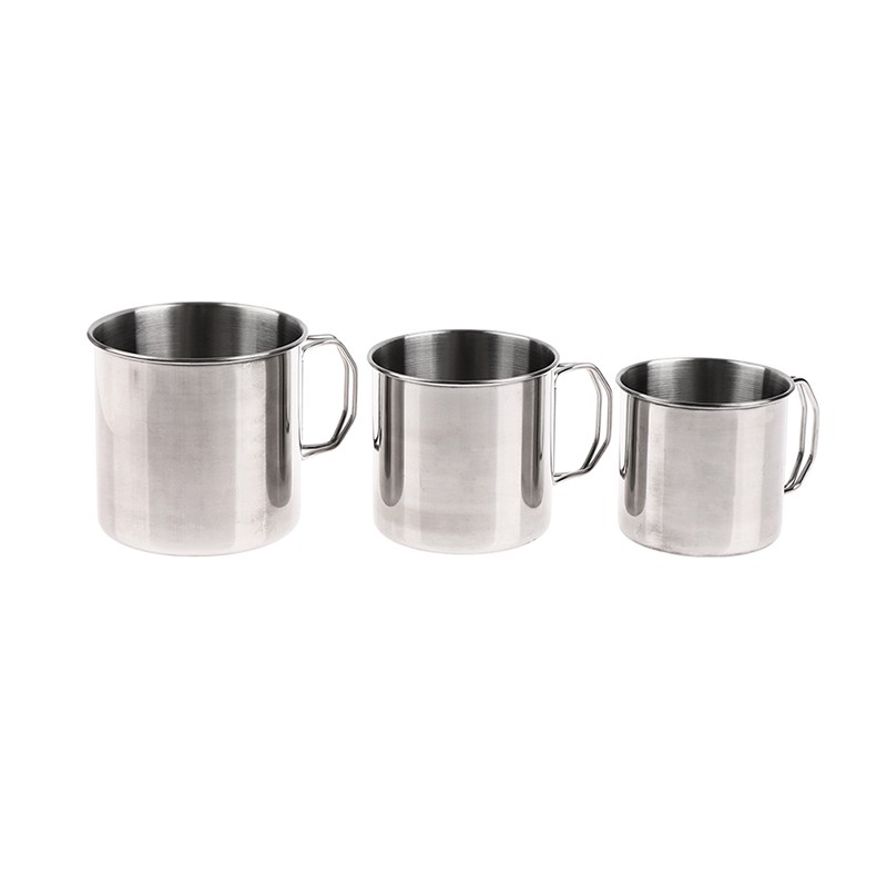 Stainless Steel Folding Handle Cup Portable Carabiner Cup Outdoor Supplies