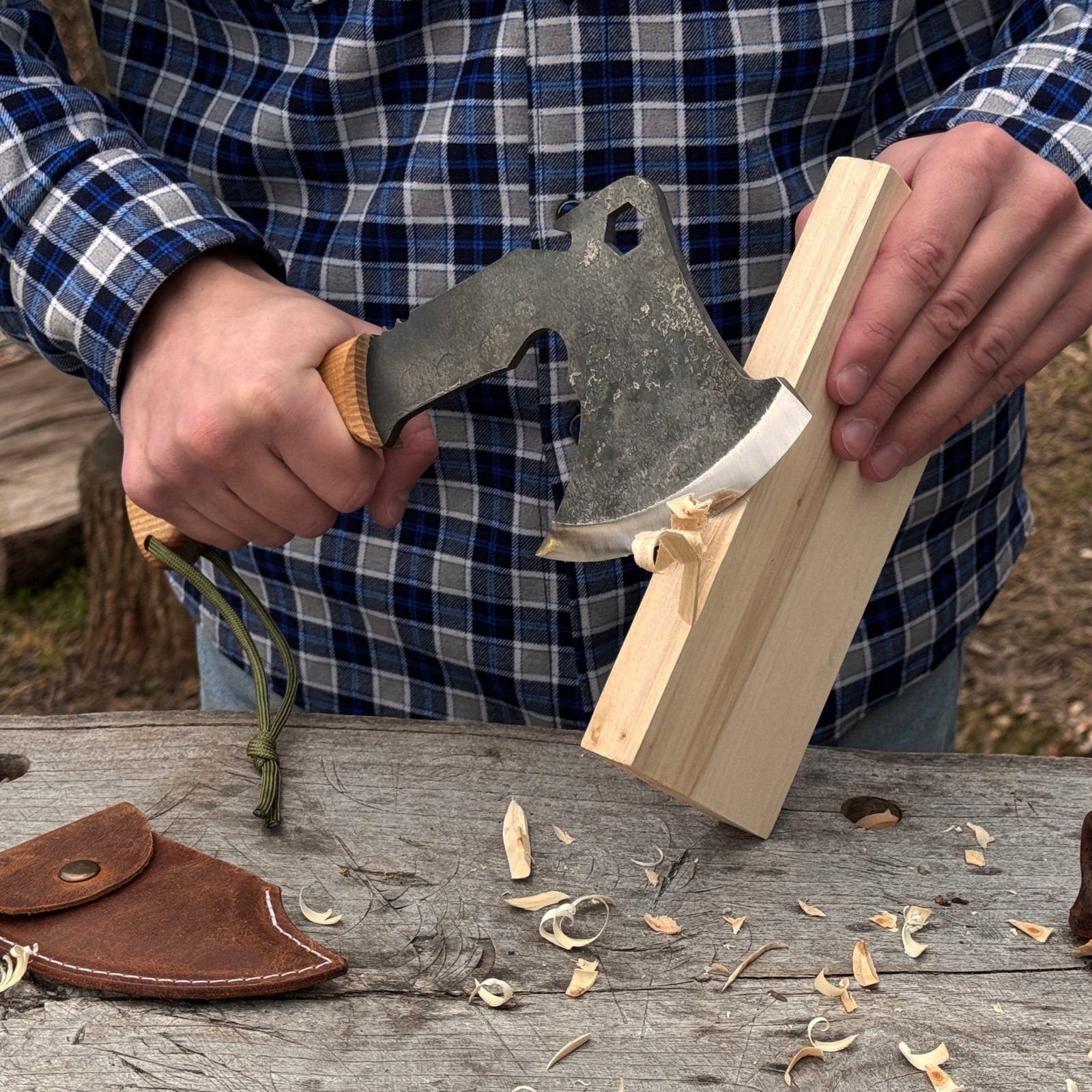Bushcraft Kit with Camping Axe Saw Ferro Rod Sharpening Tool for Hiking Fishing