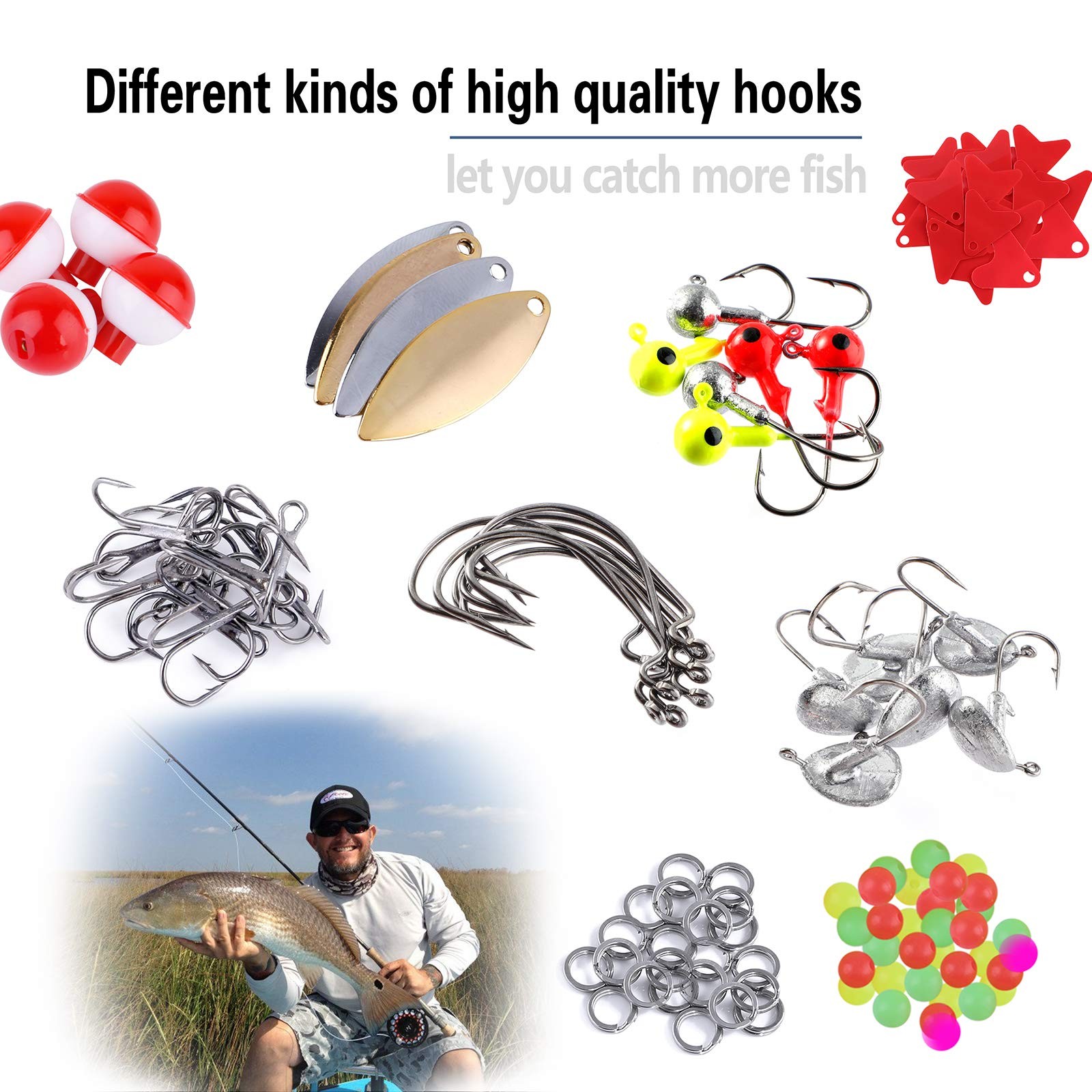 TOPFORT 187/343pcs Fishing Accessories Kit, 343pcs kit