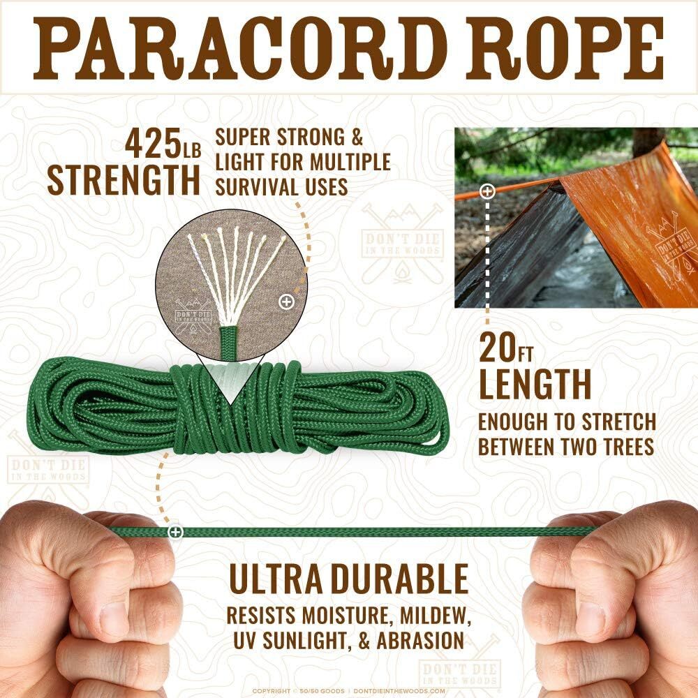 2 Person Army Green Survival Kit Mylar Emergency Tent For Outdoor Adventures