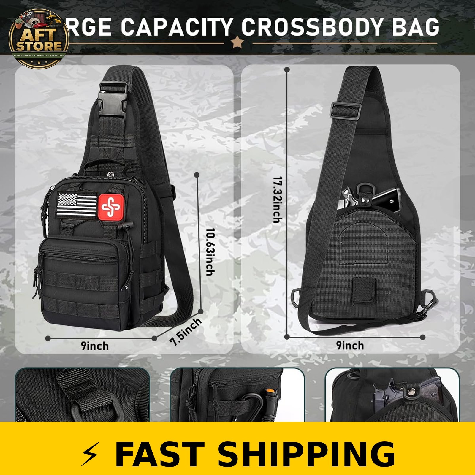 RIKOJUXI 262Pcs Survival Kit with First Aid Kit and Crossbody Bag