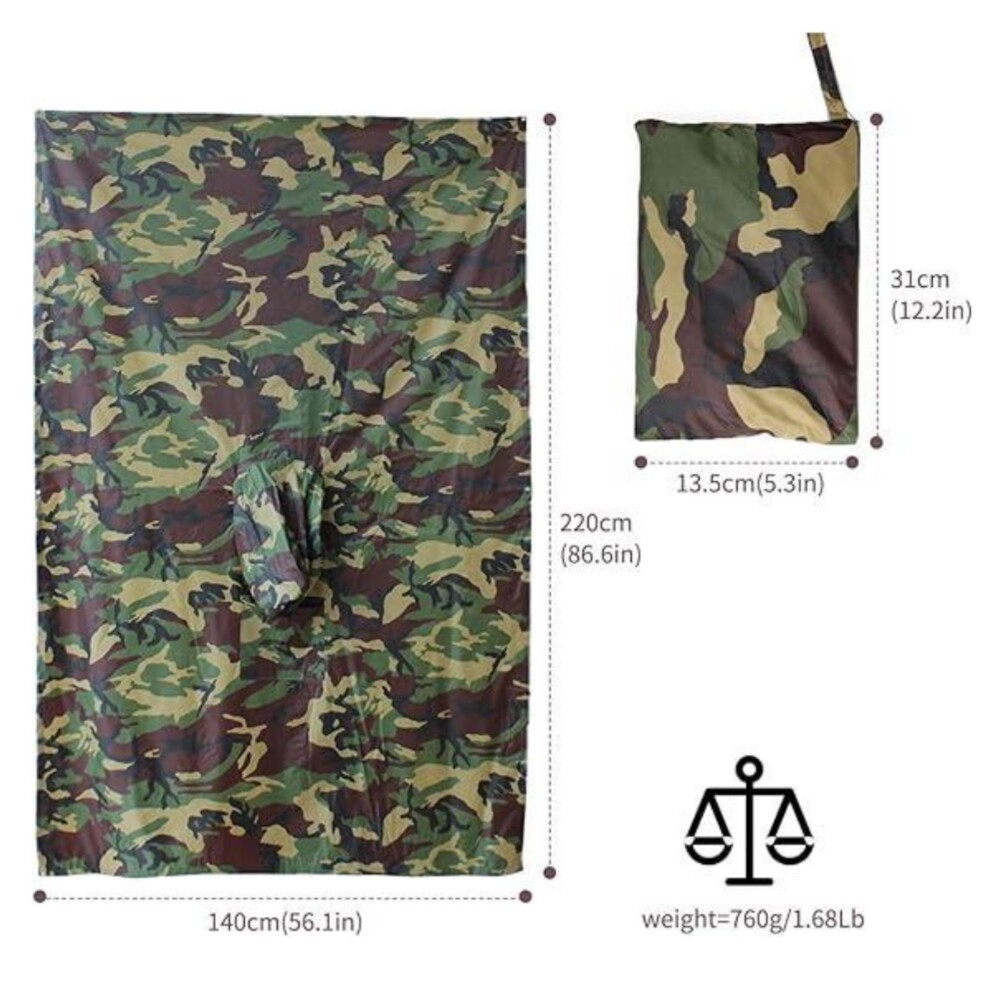 Rain Cover Waterproof Hooded US-Army Style Military Army Poncho Cape Rain Coat