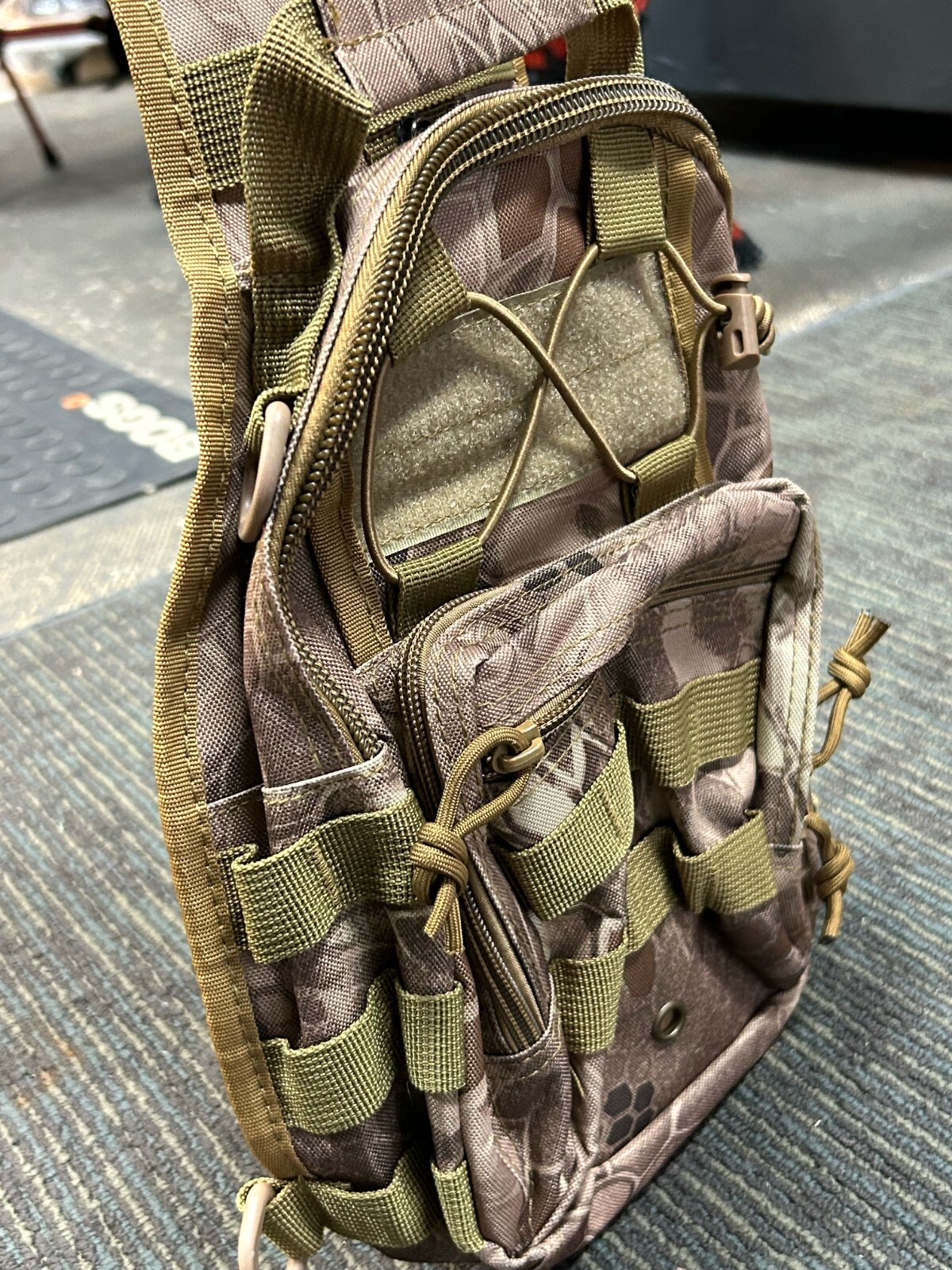 Shoulder Sling Bag Military Style Outdoor Compact Tan Python