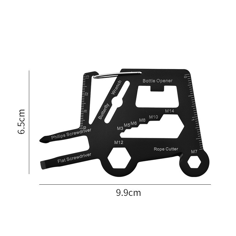 Multi-Purpose Stainless Steel Tool Card, Versatile Camping & Hiking Survival Aid