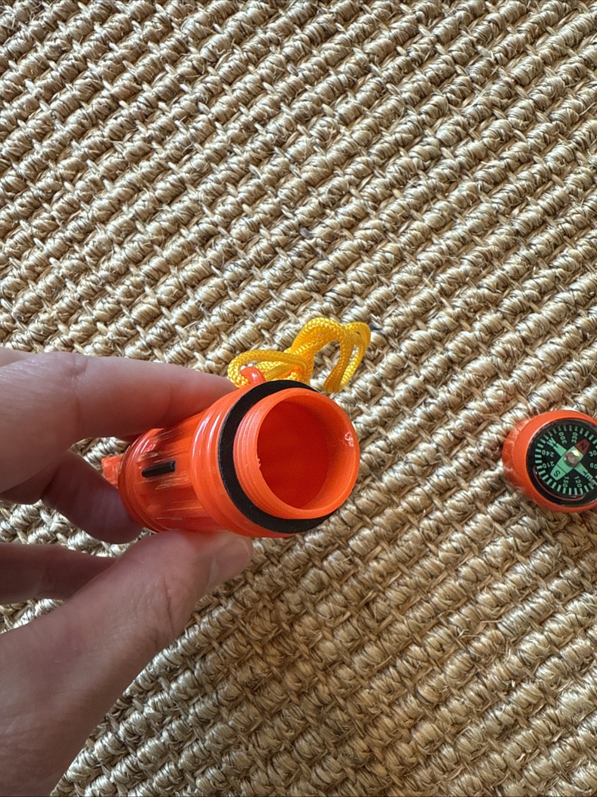 Survival Compass, Whistle and Match Holder