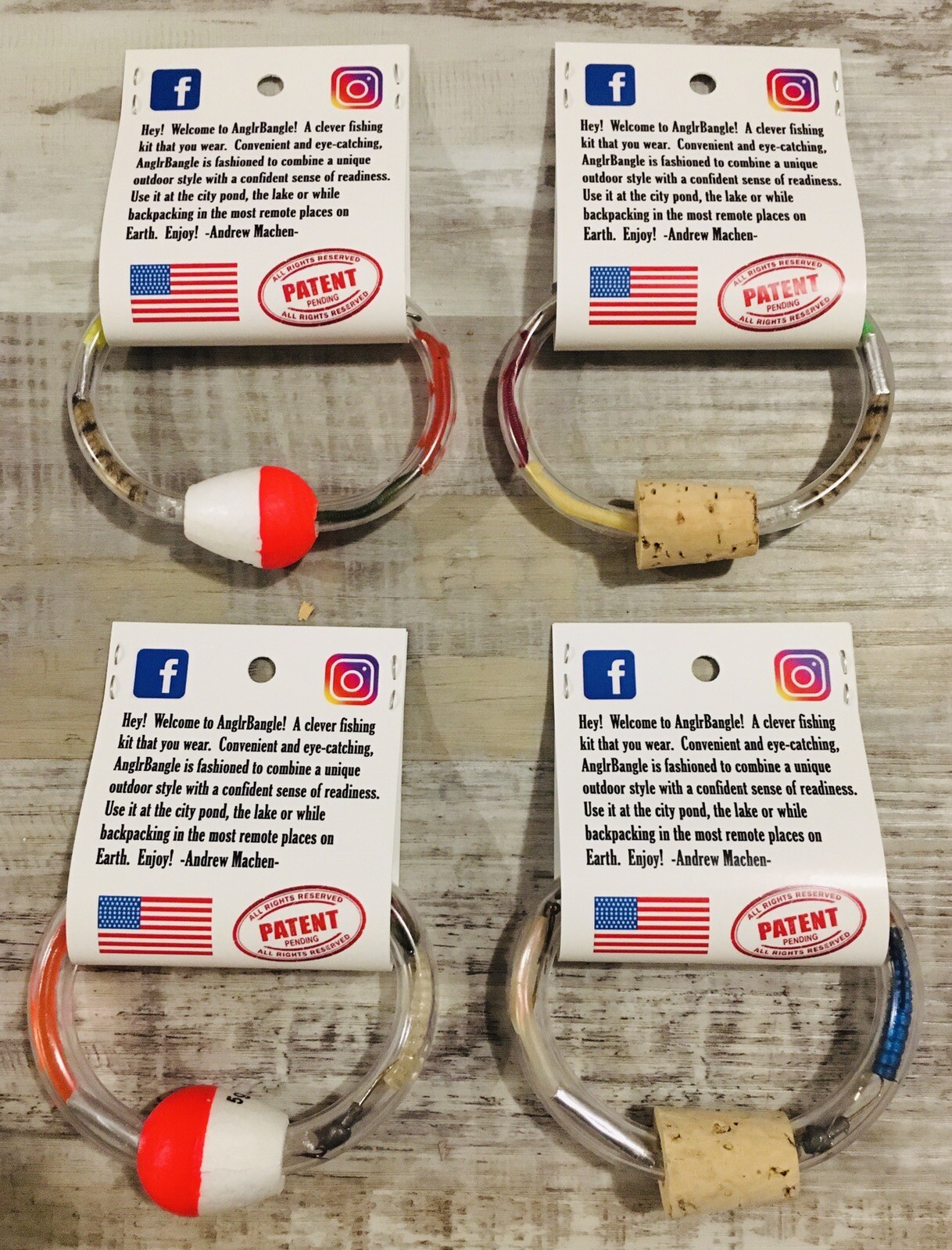 AnglrBangle Wearable Fishing Kit Bracelets “Tiddler” and “Lunker” Patent Pending