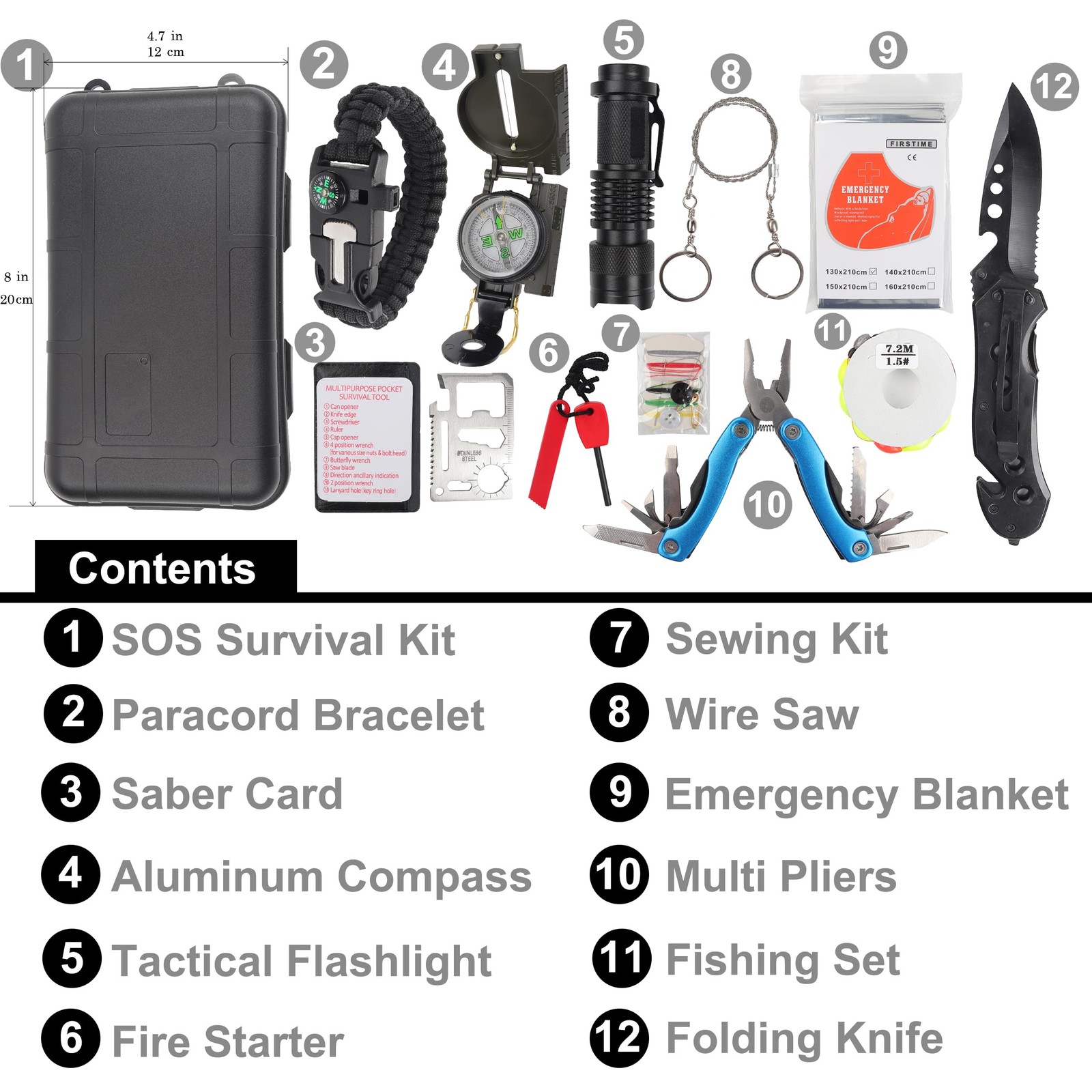 ALERTOA Survival Kit with Useful Tactical Tools, Camping Gear, Emergency Surv…