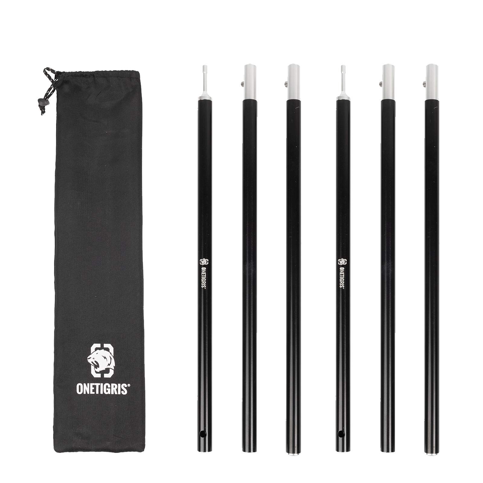 OneTigris Lightweight Tent Poles, 2pc/Set, 7075 Aluminum 4.1ft | 125cm, Black