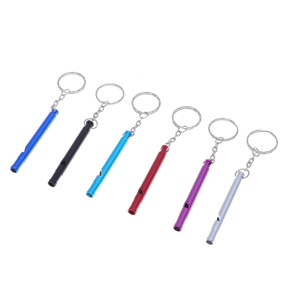 6pcs Hunting Whistle Hiking Whistles Aluminium Key Chain Safety Whistle