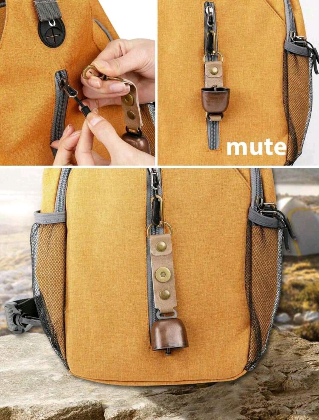Outdoor Camping Backpack Equipment Hiking Gear Survival Tool Alarm Magnetic Bell