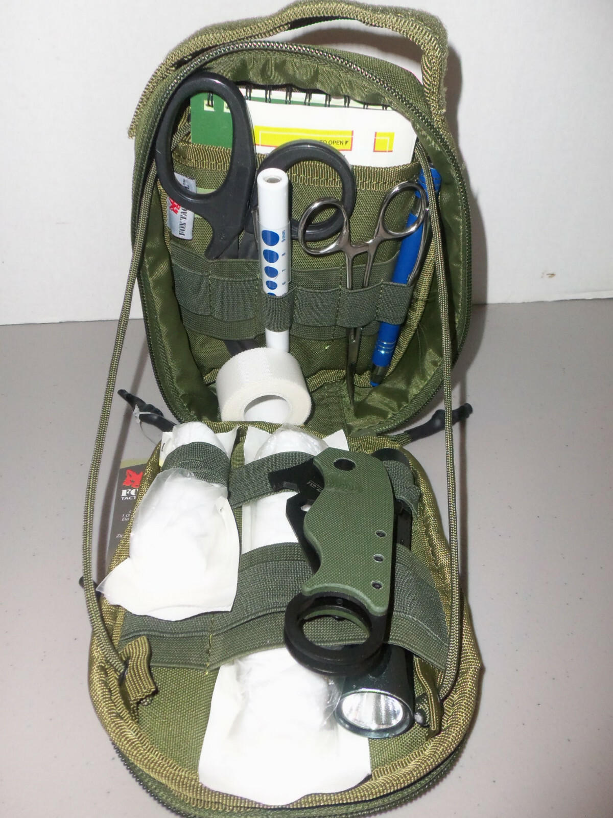NEW 29pc Portable MOLLE Survival Carry Kit for Vehicle Car Truck OD OLIVE GREEN