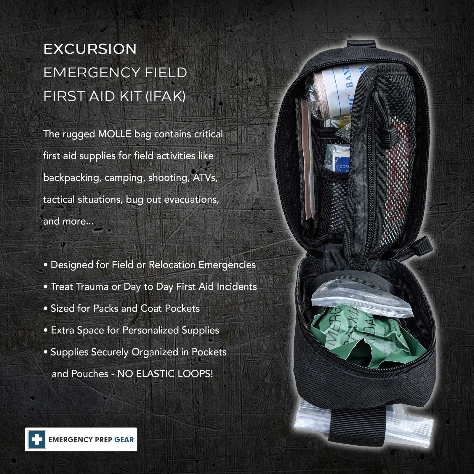 EPG Field First Aid Kit IFAK | 44 Piece | Compact Personal First Aid Kit | Ba…