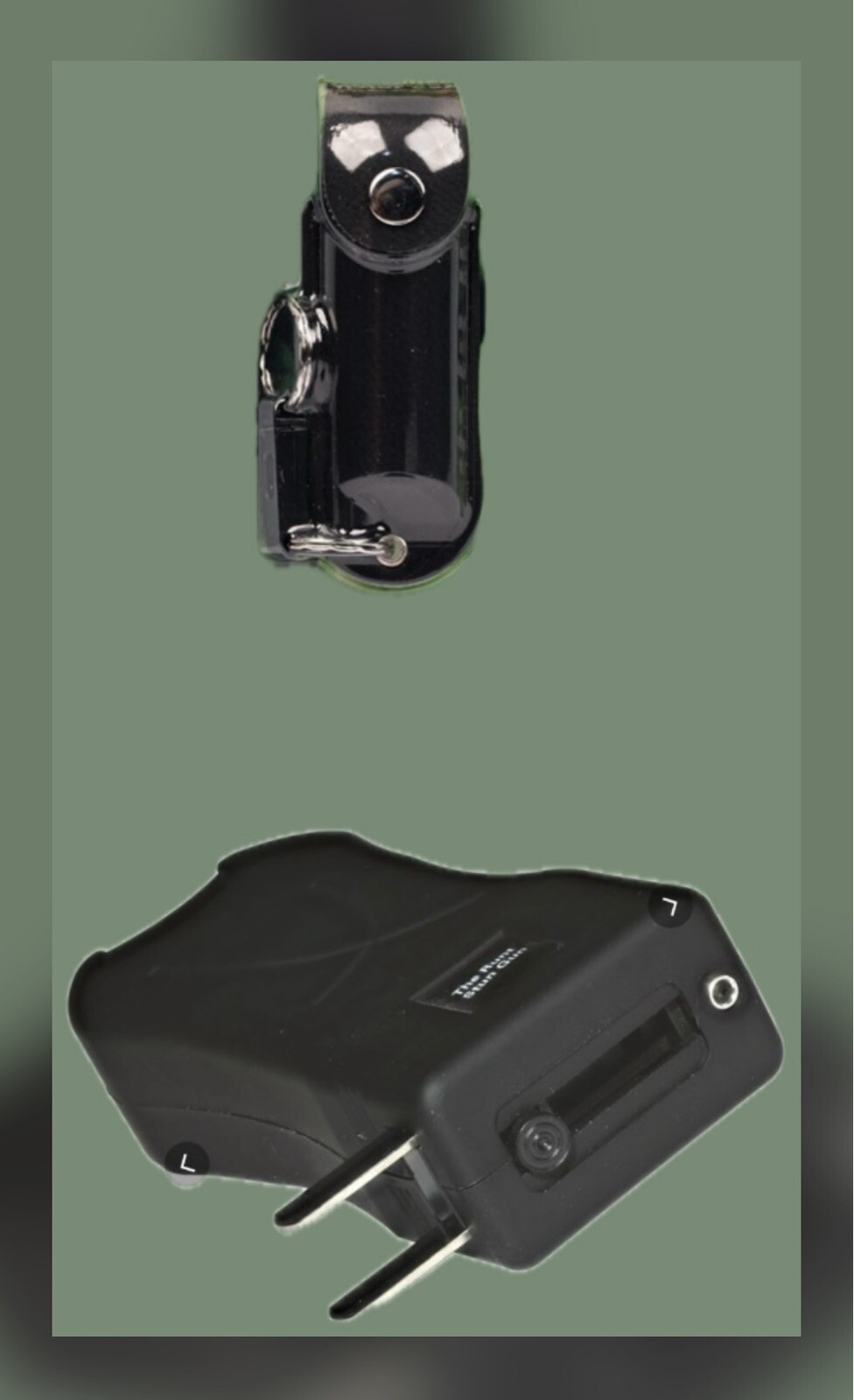 COMBO Police Defense STUN GUN Leather PEPPER SPRAY Rechargeable LED HIGH POWER