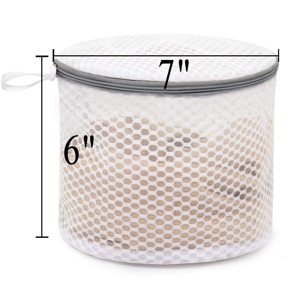 Muchfun 3Pcs Bra Wash Bags, Honeycomb Mesh Laundry Bags for 3 White
