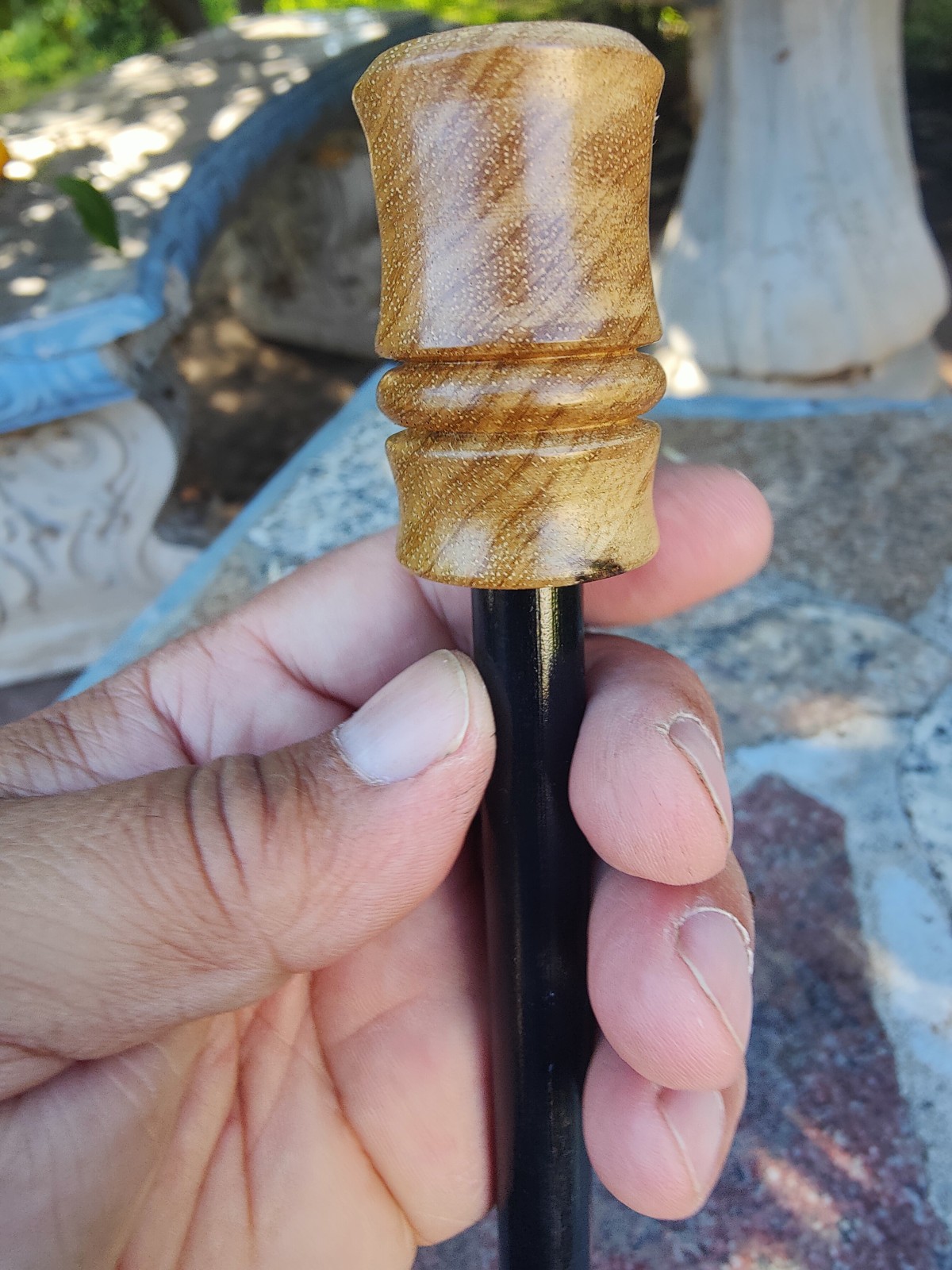 Bushcraft 5″ x 1/2 ” ferrocerium rod Black limba wood handle | | mischmetal