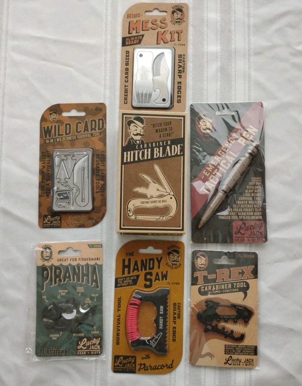 Survival , Camping, Hiking & Fishing Lot 7 Compact Tools /Trixie & Milo NEW!