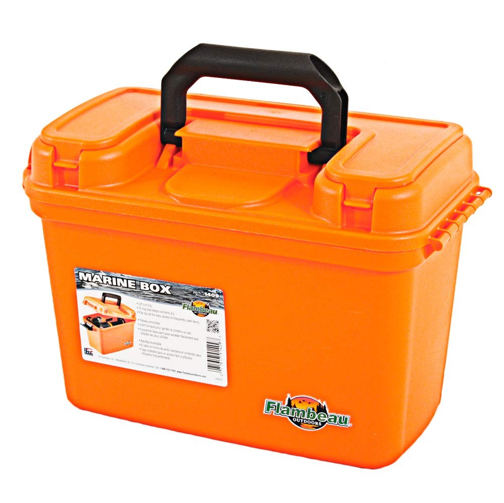 Flambeau Outdoors 1409 Marine Dry Box, 14″, Orange 14”, 14”