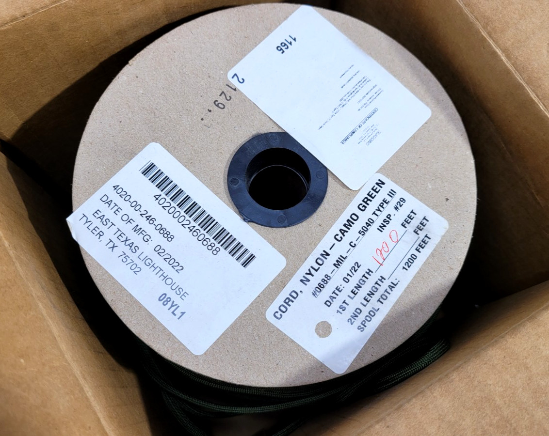 NEW! Nylon Utility Rope Cord Spool 1200 ft Camo Green