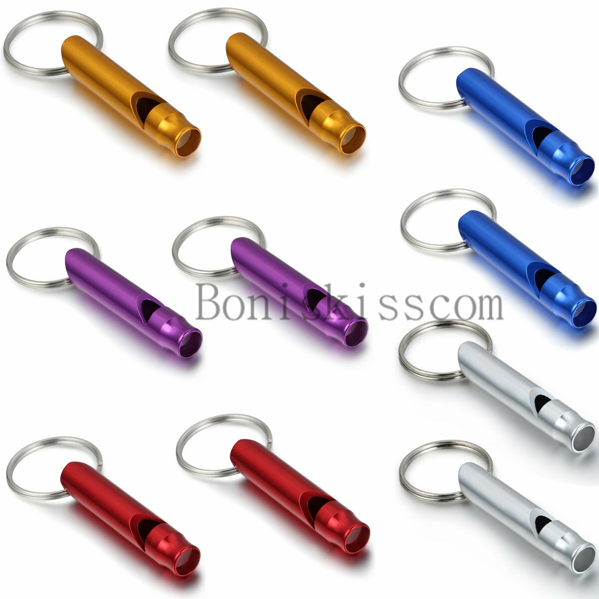 12pcs Long Mini Survival Emergency Whistles Keychain Camping Hiking Outdoor Tool