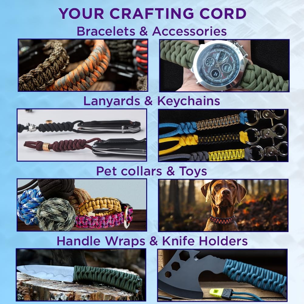 TECEUM Paracord Type III 550 Green – Glow in 100 Ft, – the Dark