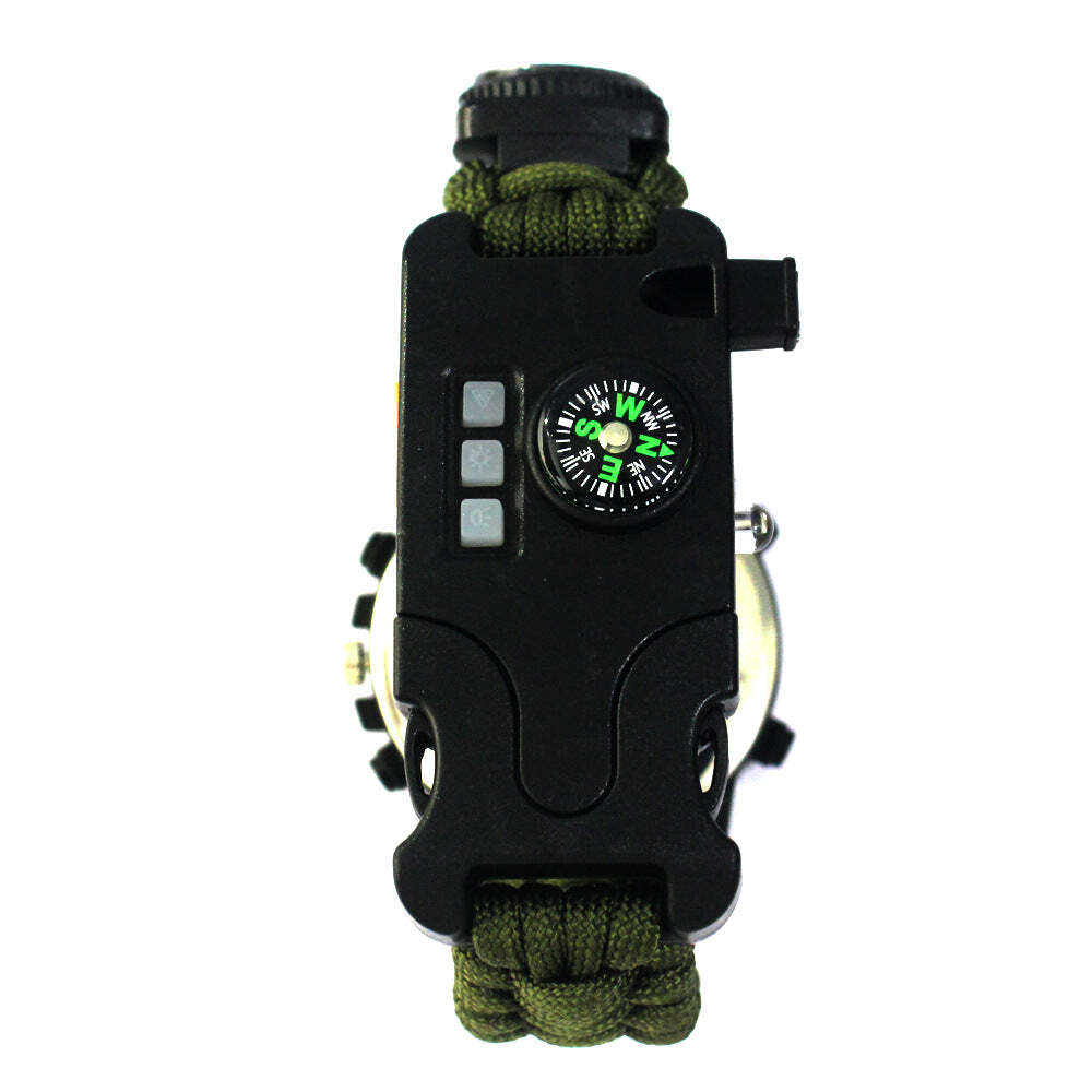 Outdoor camping survival paracord watch – Multi-function compass survival