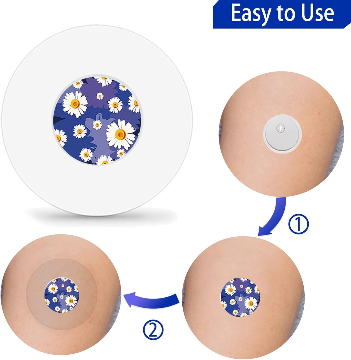 40Pack Libre 3 plus Sensor Covers Waterproof Freestyle Sensor Stickers Sets & Ad