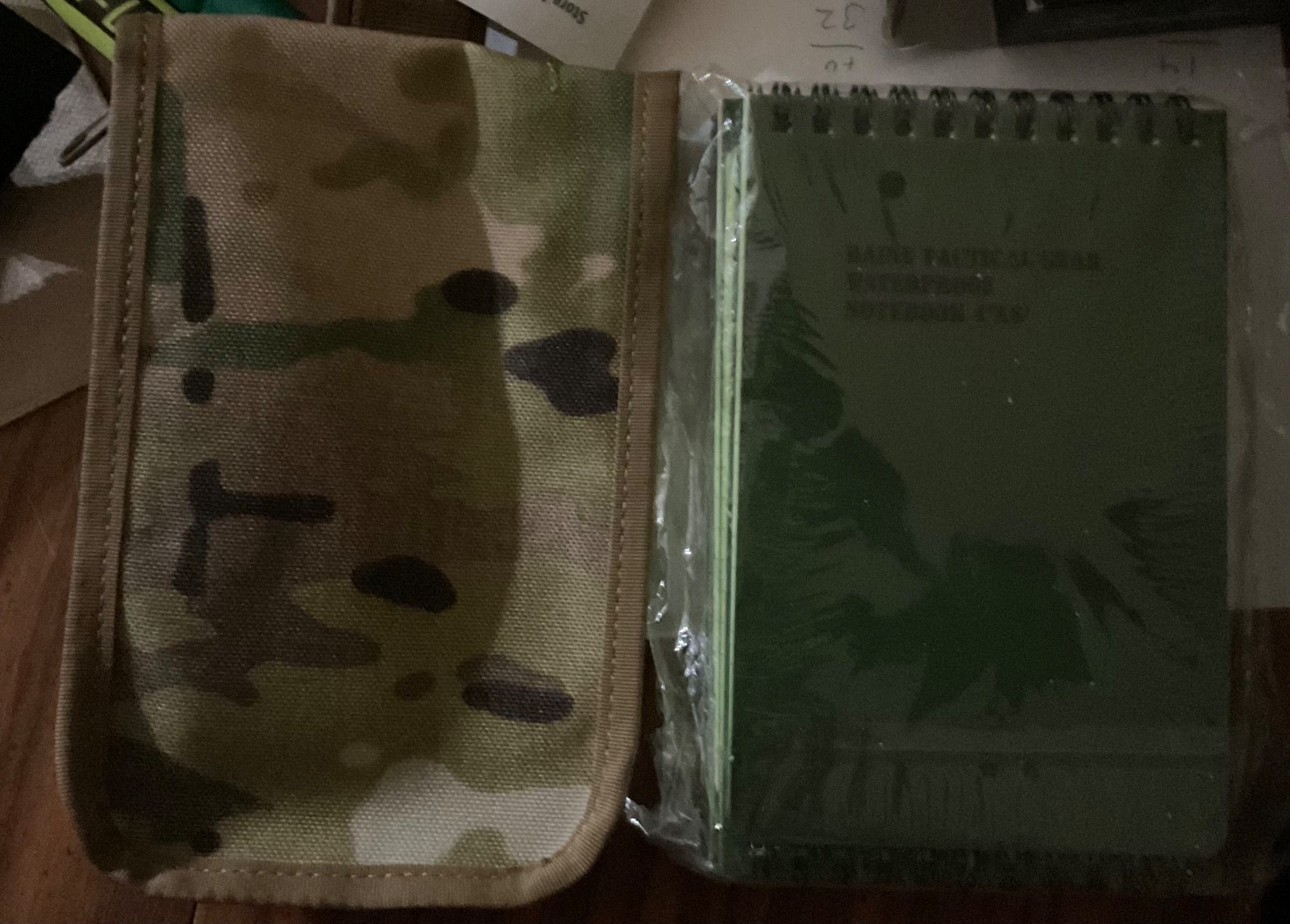 US Military “Waterproof Notebook ” 4″x6″ Desert Camo, nylon, Pen/Storage Pocket