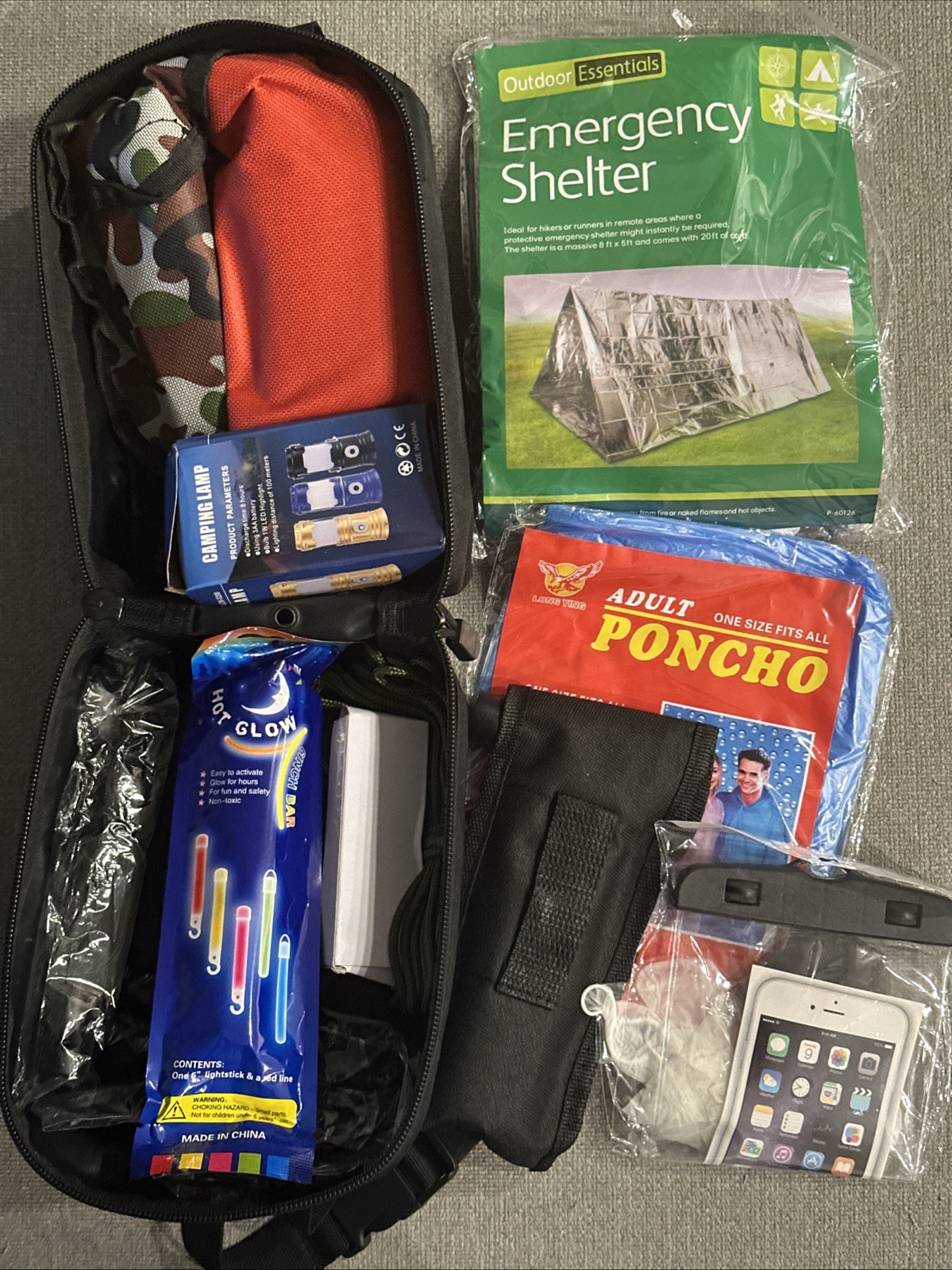 NEW 200 Pc Survival Kit First Aid Gear Camping Hiking SOS Gear tools w Backpack