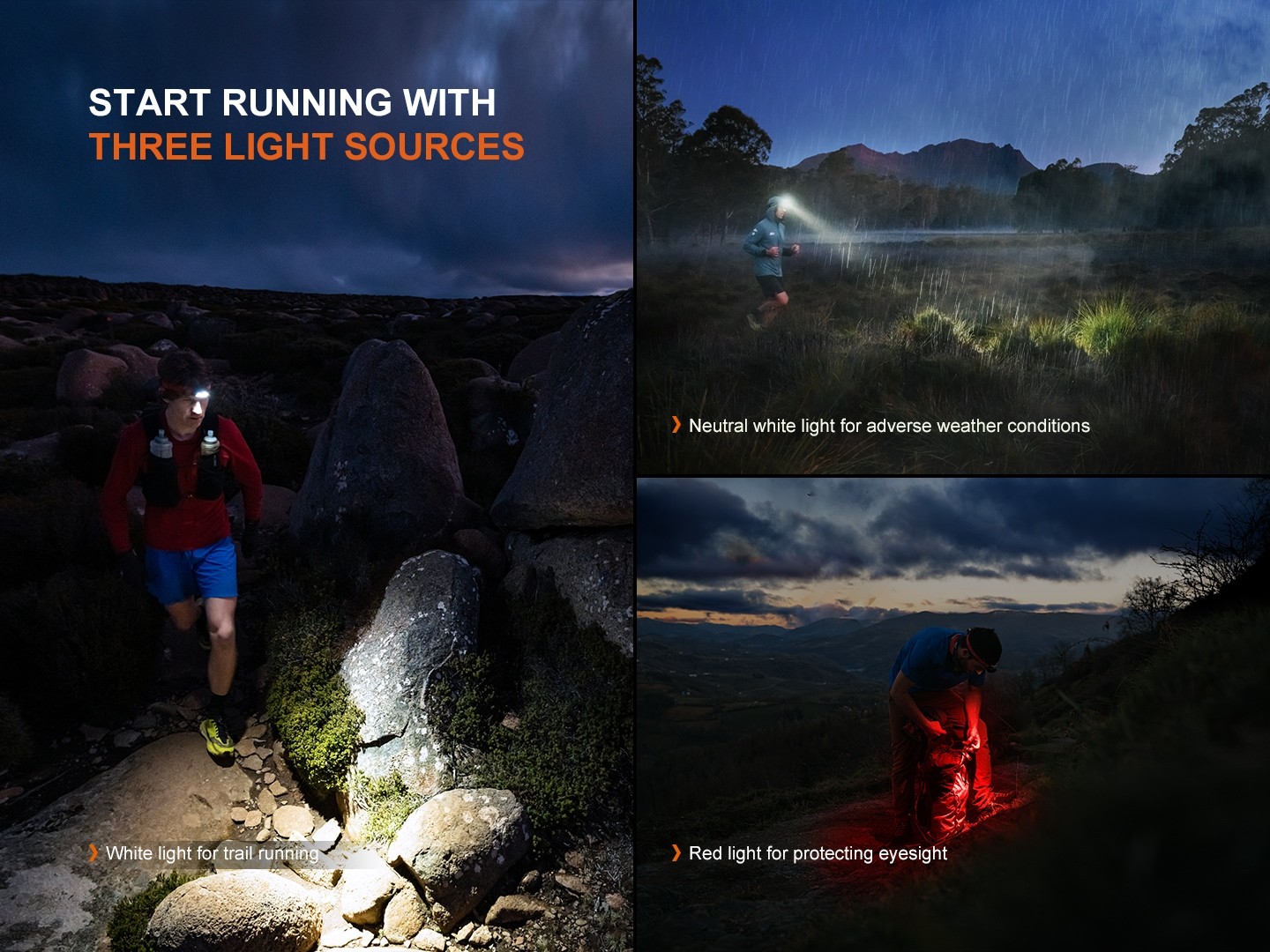 Fenix HP12R-T 1300 Lumen Split Style Running Headlamp (Red)