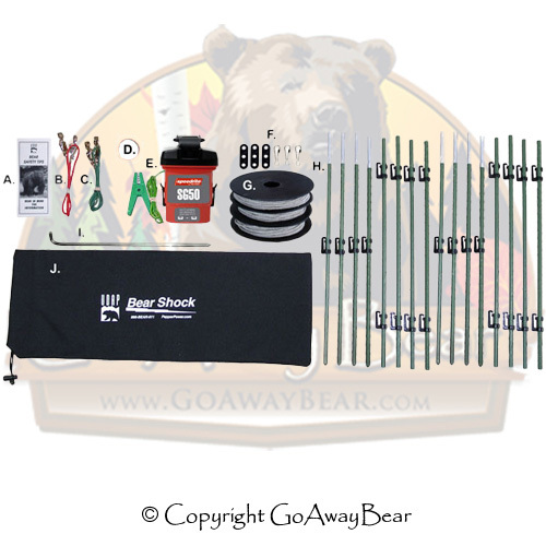 UDAP Bear Shock Camp Fence With Eight 4 ft Posts 45×45