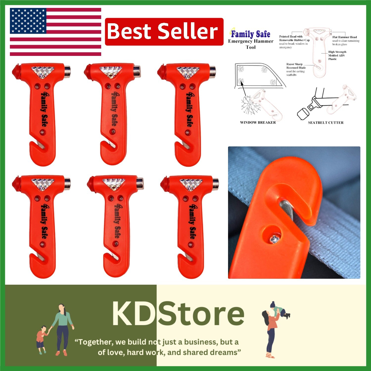 Life-Saving 6 Pack Multitools – Seatbelt Cutter & Window Breaker for Every Car