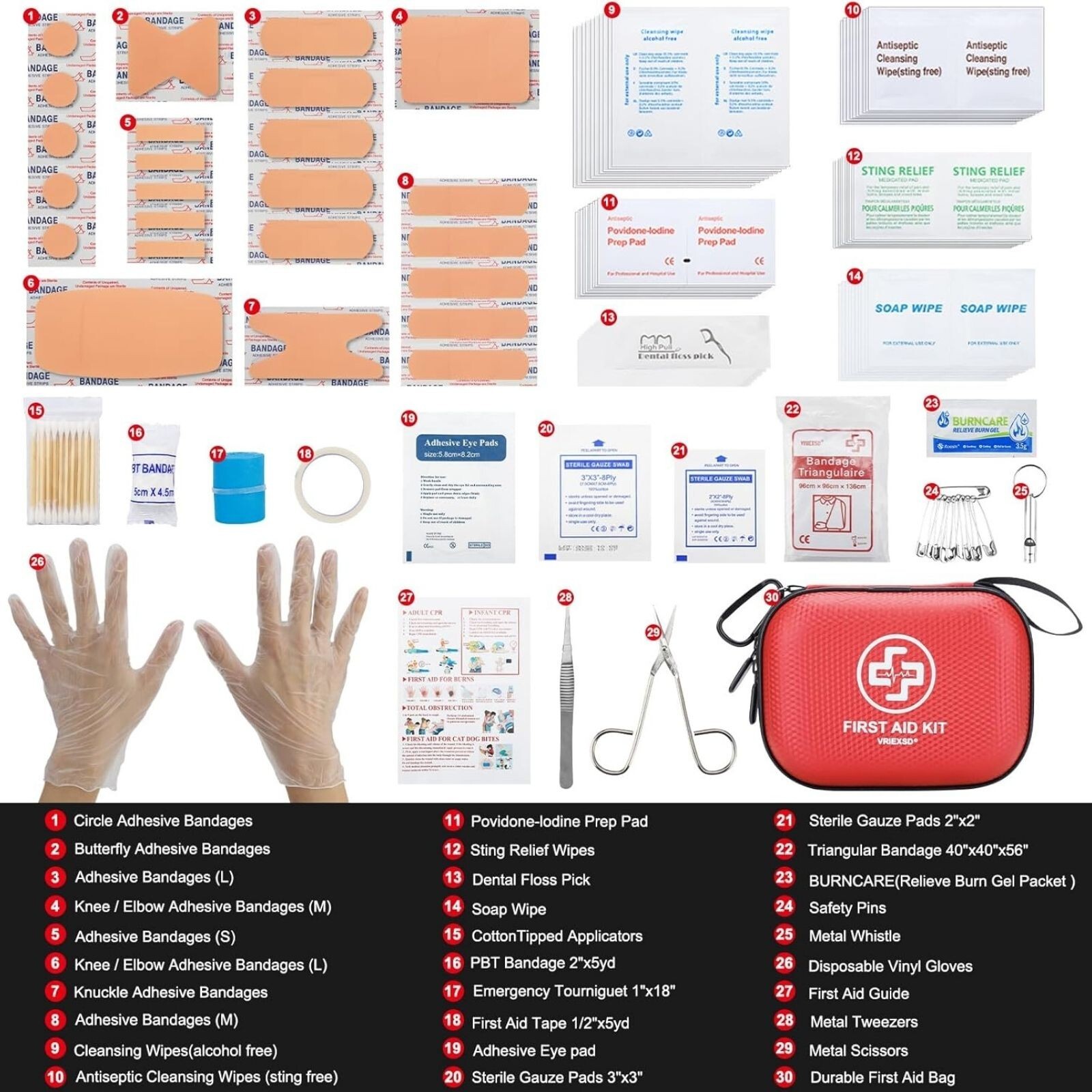150 PCS First Aid Kit Waterproof Survival Equipment for Camping, Hiking, Fishing