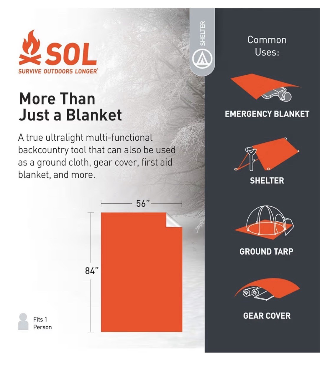 Adventure Medical Kits SOL Heatsheets Emergency Blanket 2 Person Survival