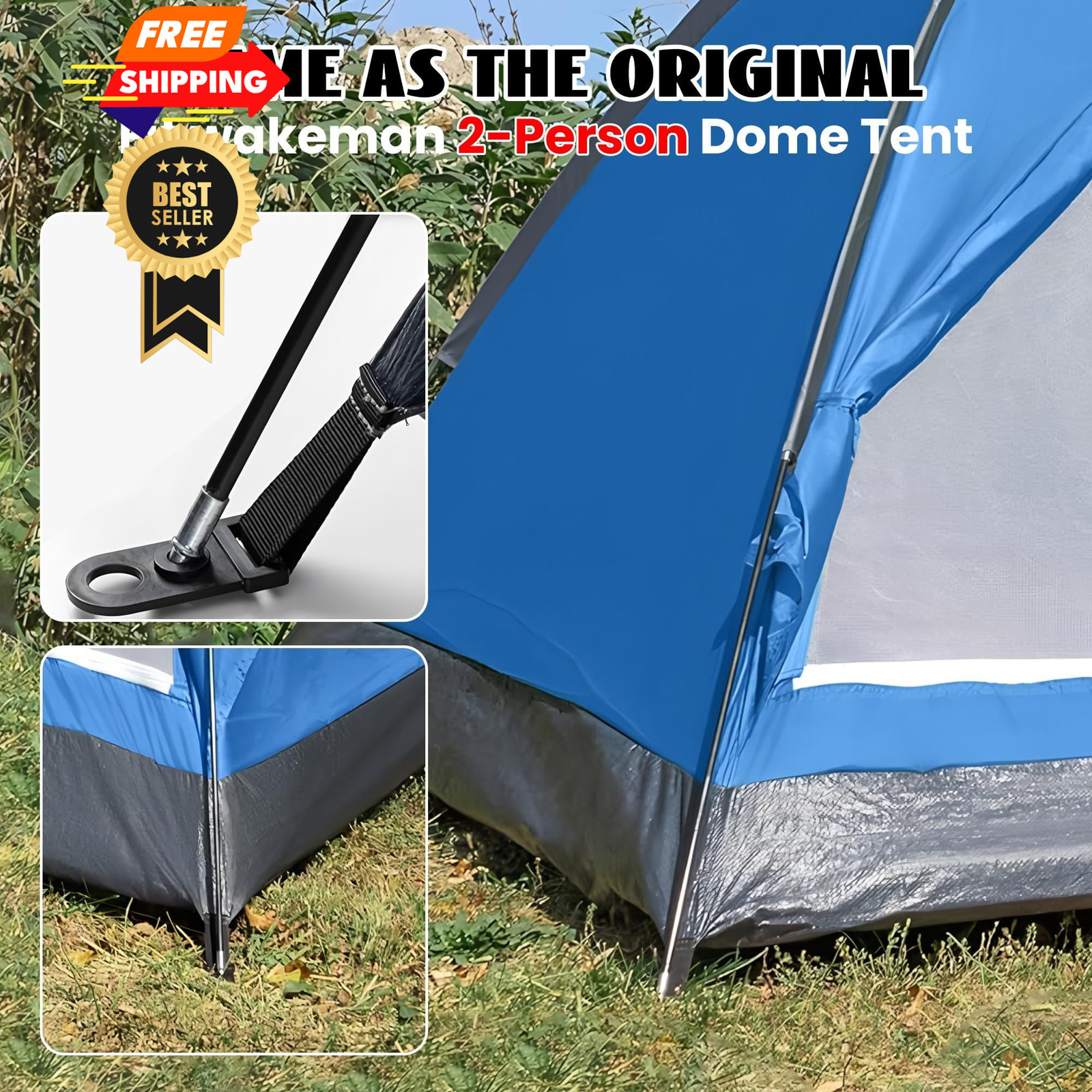Vekclit 1PCS Tent Poles for Wakeman 2-Person Camping Tent, 169”, Black