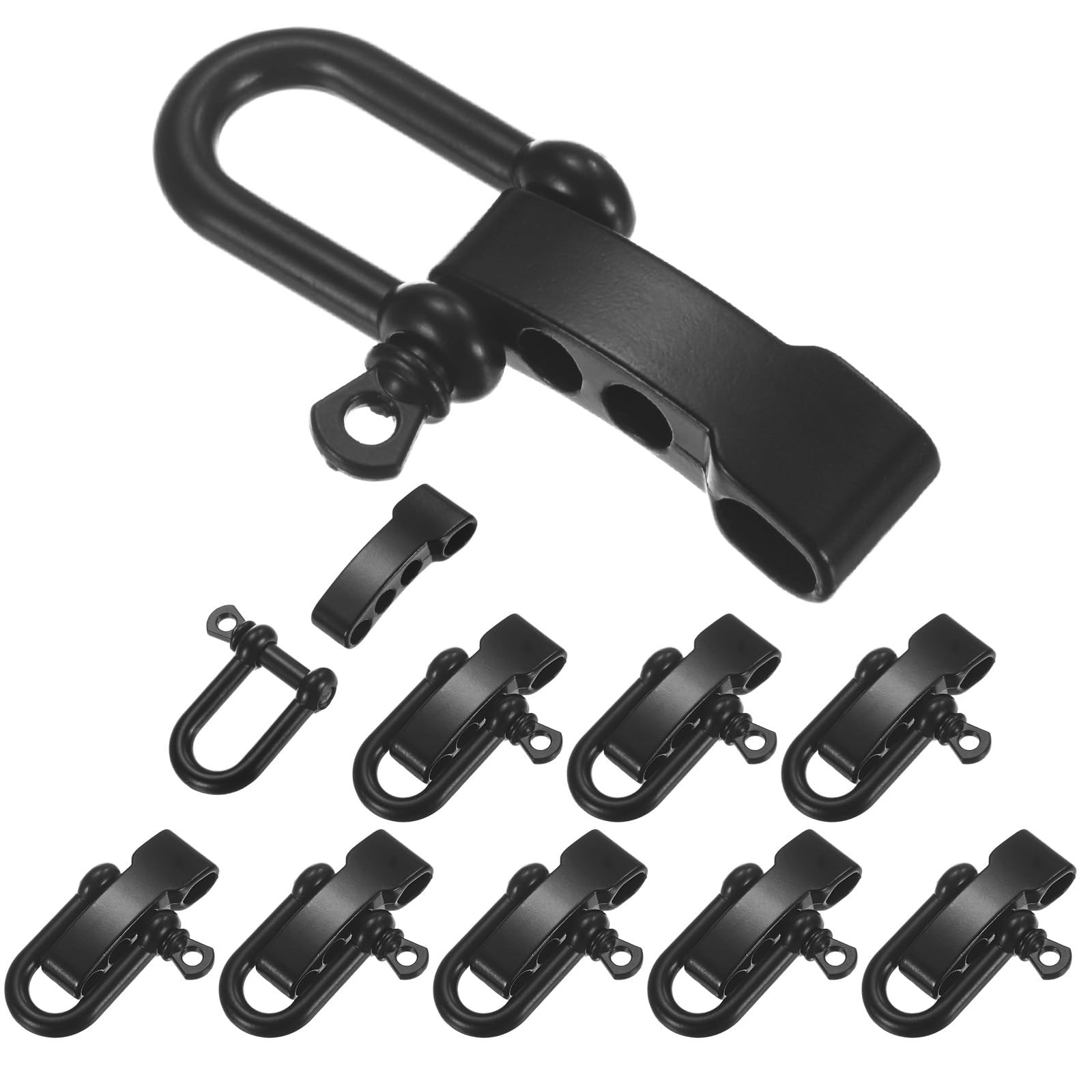 TIXIPEM Paracord Bracelet Shackle Buckle [10PCS] – 55 x 26 mm, Black