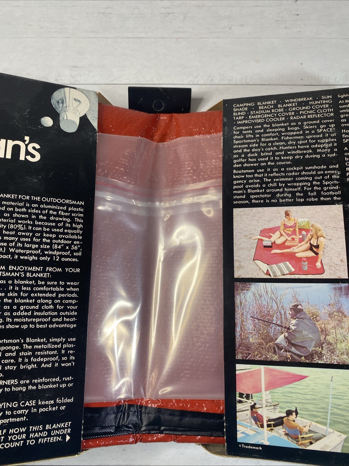 Vintage Thermos Brand All-Weather Space Sportsman’s Blanket New NOS Red