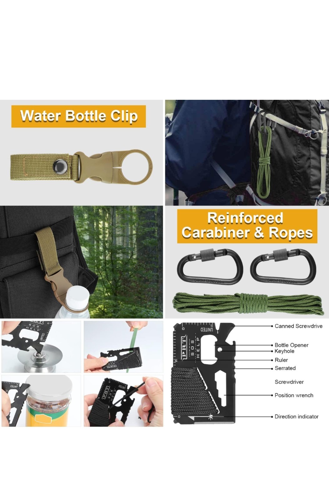 19-in-1 Emergency Survival Kit Premium Outdoor Gear | Camping Hiking Hunting