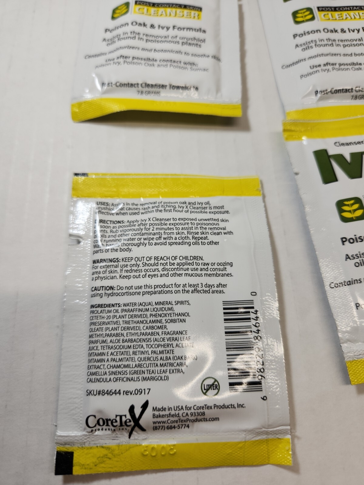 Poison Ivy and Oak skin Formula, Post Contact Skin Towelettes, 5 Single Packs