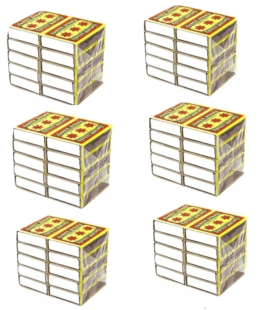 Swedish Camping Matches Three Stars Safety Matches 2 Pks/10 Pks/32 matches ea.