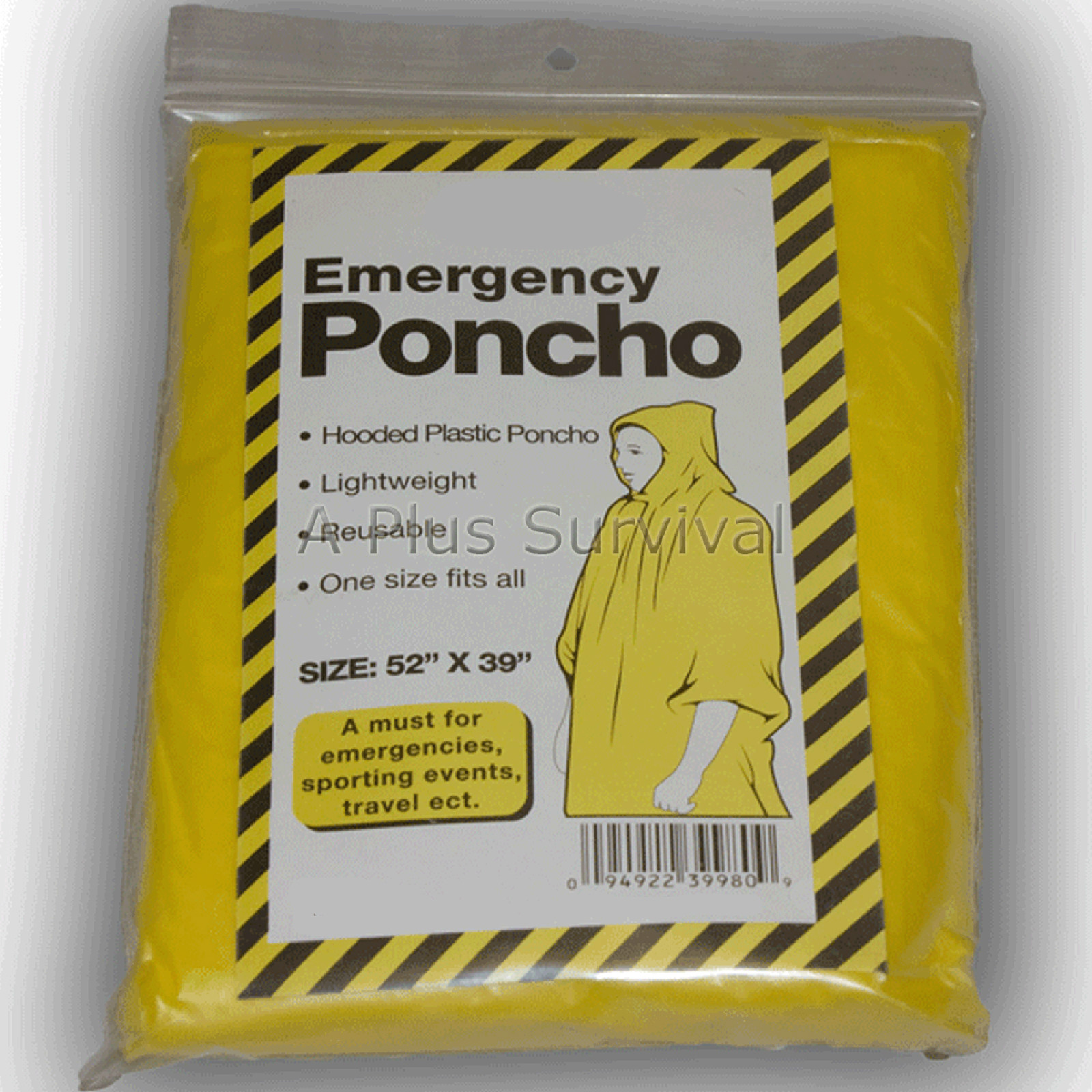 Lot of 60 Emergency Hooded Poncho – A Plus Survival