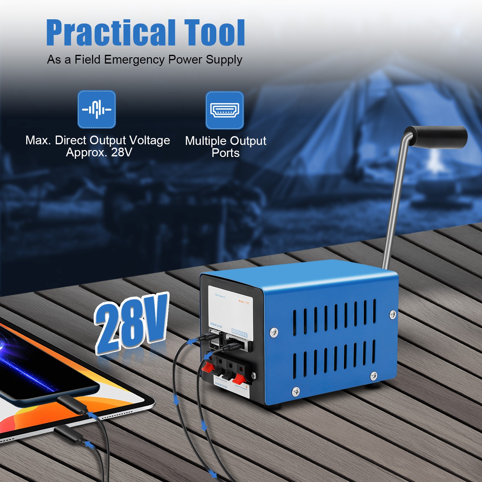 Camping Manual Crank Generator USB Hand Crank Emergency Dynamo Charger Generator