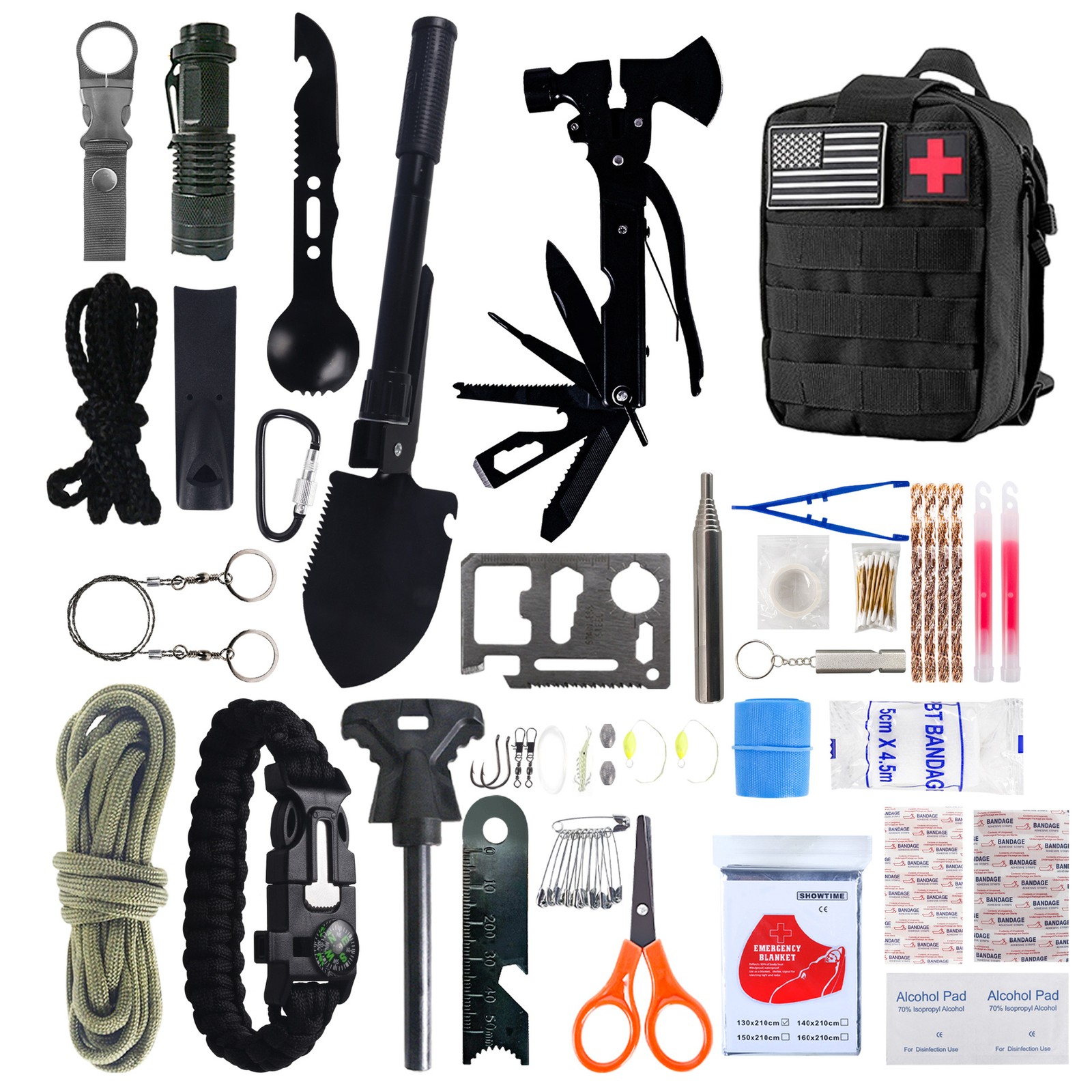 Camping and Hiking Emergency Portable Survival Gear Kit for Hiking and Hunting