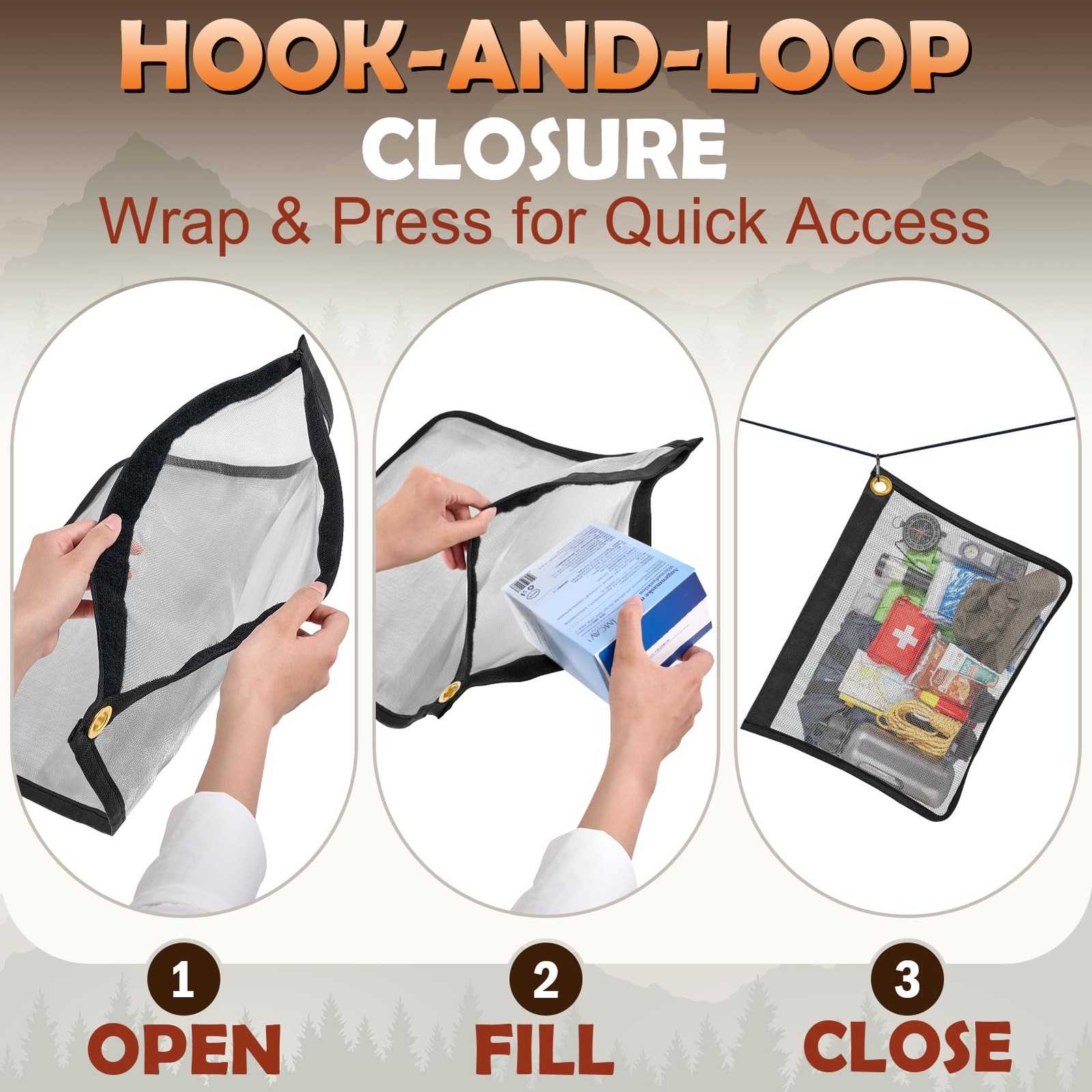 2 Pack Ultralight Rodent Proof Bear Bags,18x14in Fine Mesh Stainless Steel Ha…