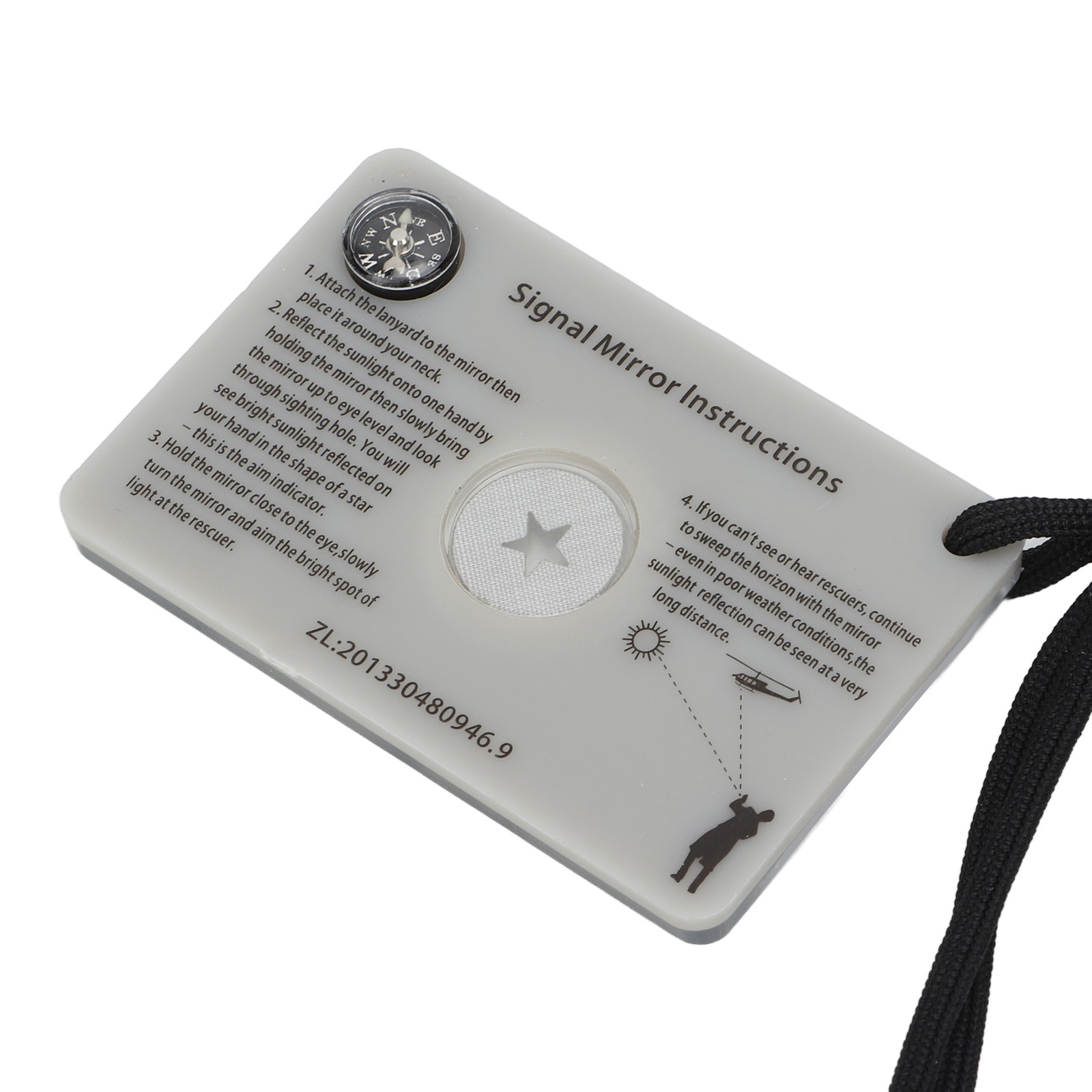 Survival Emergency Signal Mirror With Lanyard Reflector Glass Mirror Forˇ