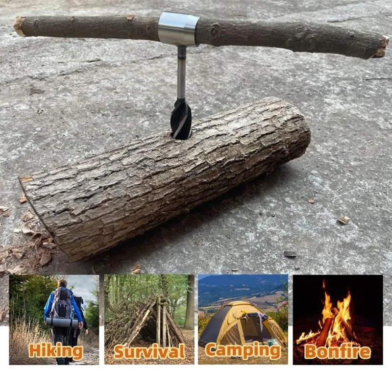 Portable Survival Hand Drill Auger Wrench with Bits Bushcraft Gear for Outdoor C